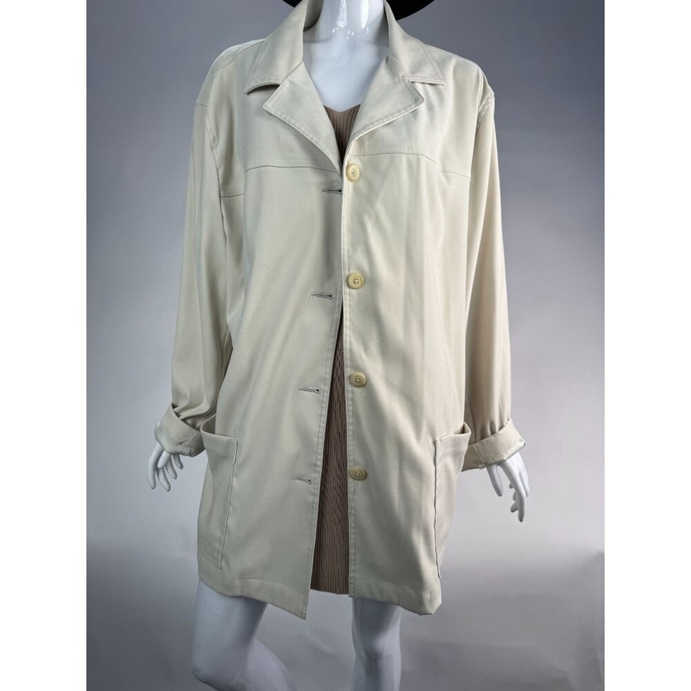 Elisabeth By Liz Claiborne Women's Beige Blazer Jacket Size 2X Polyester-Nylon